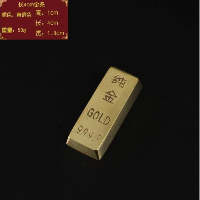 Factory-Made Brass Gold Bar Solid Pure Copper Ornament Large Size Home Decoration Ingot Shop Company Craft Item