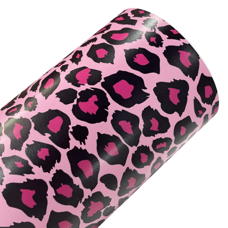 Premium Camouflage Rosa Leopardenmuster Vinyl Wrap Film Rolle DIY Selbstklebende Aufkleber Aufkleber Auto Wrapping Folie