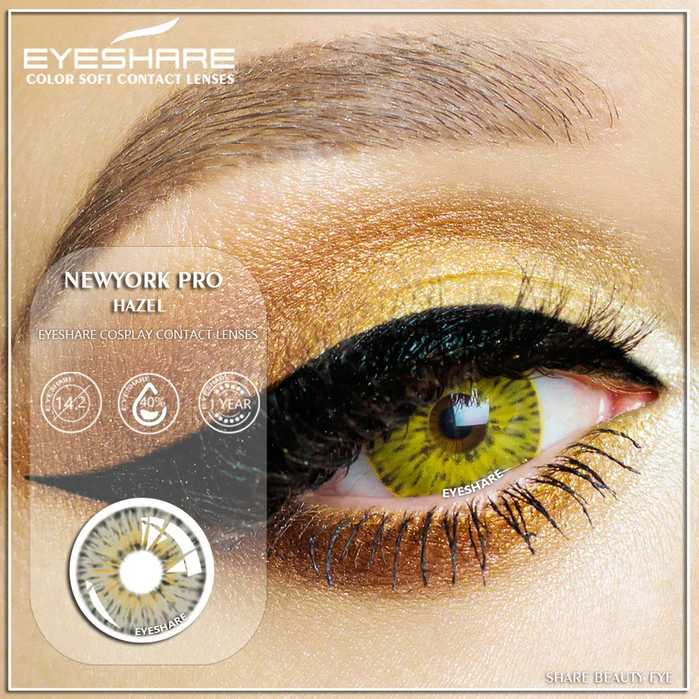 EYESHARE Color Contact Lenses For Eyes NewYork Pro Colored Lenses Blue Green Multicolored Lenses Contact Lens Beauty Makeup