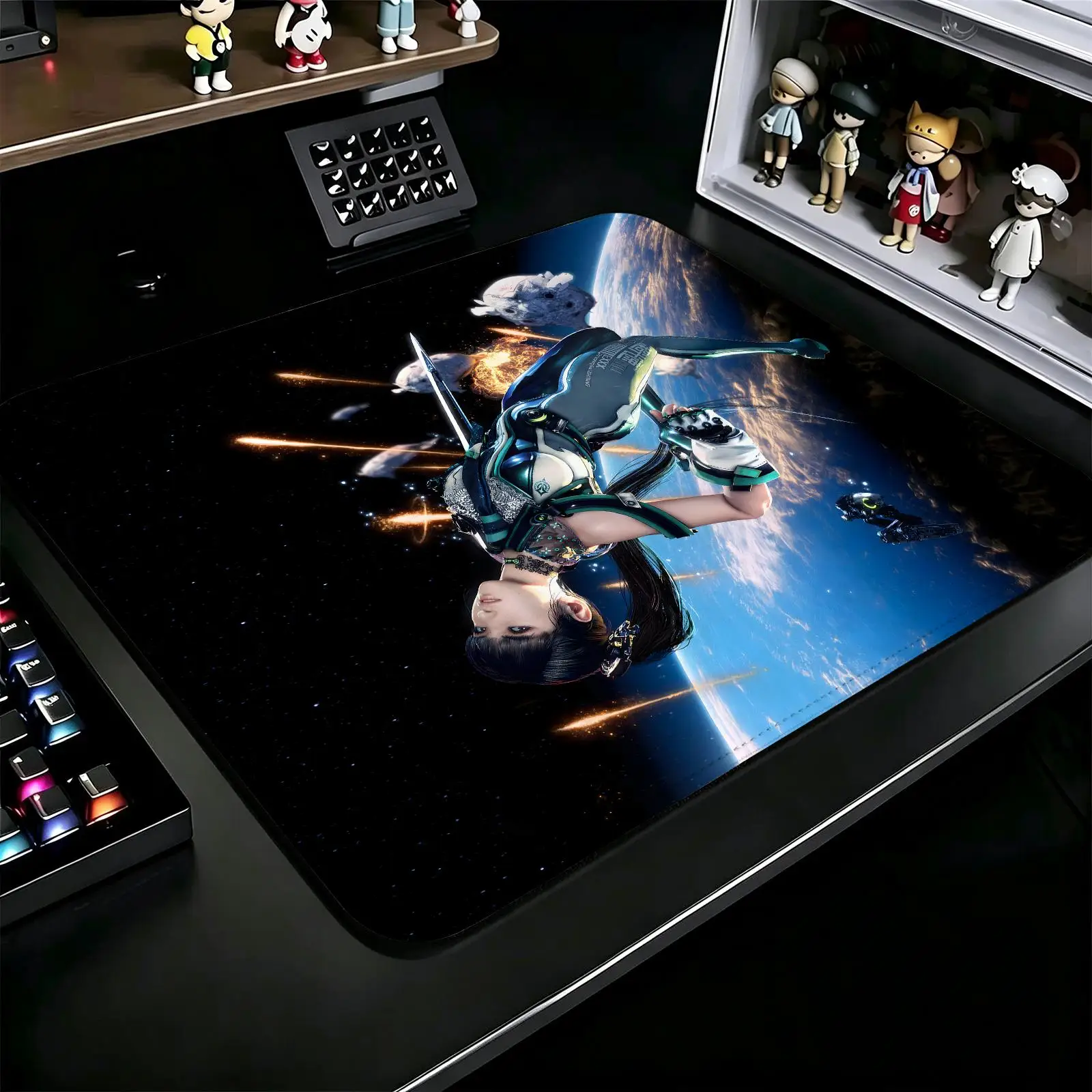Compact S/M/L E‑Sports Pad, Stellar Blade Mouse Pad Tough Stitched Border for Lightweight Portable Laptop and Office Gaming
