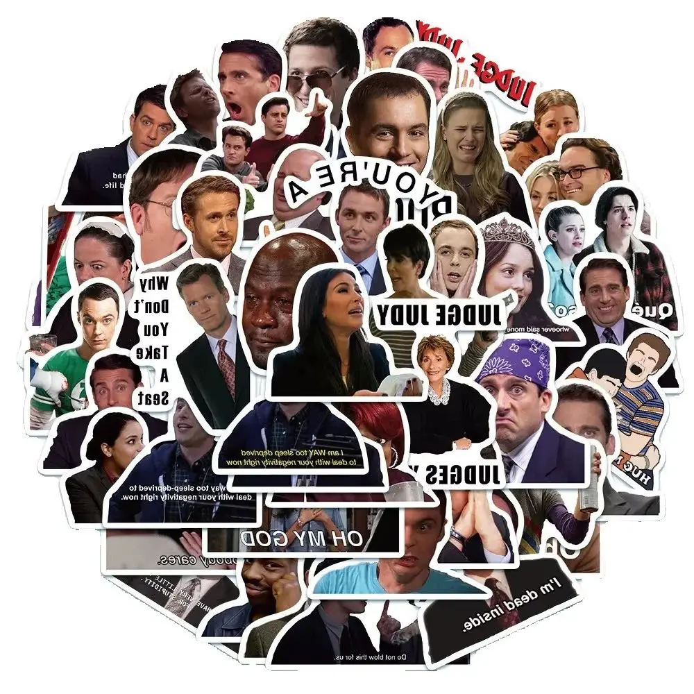 50 PCS Fun Classic American TV Series Expression Sticker for Diary Laptop iPad Cup Waterproof Sticker