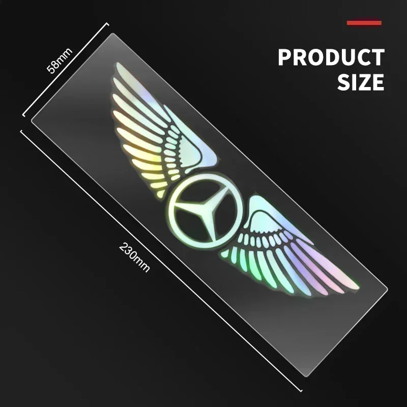 Car Logo Decorative Colorful Laser Reflective Waterproof For Mercedes Benz W220 W205 W211 W212 GLC GLS AMG W203 Accessories
