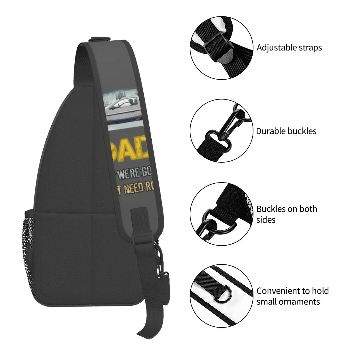 Zurück zu den zukünftigen Auto Cross body Schulter taschen Mode Brusttasche Schulter rucksack Tages rucksack zum Wandern Reisen Radfahren Schulranzen