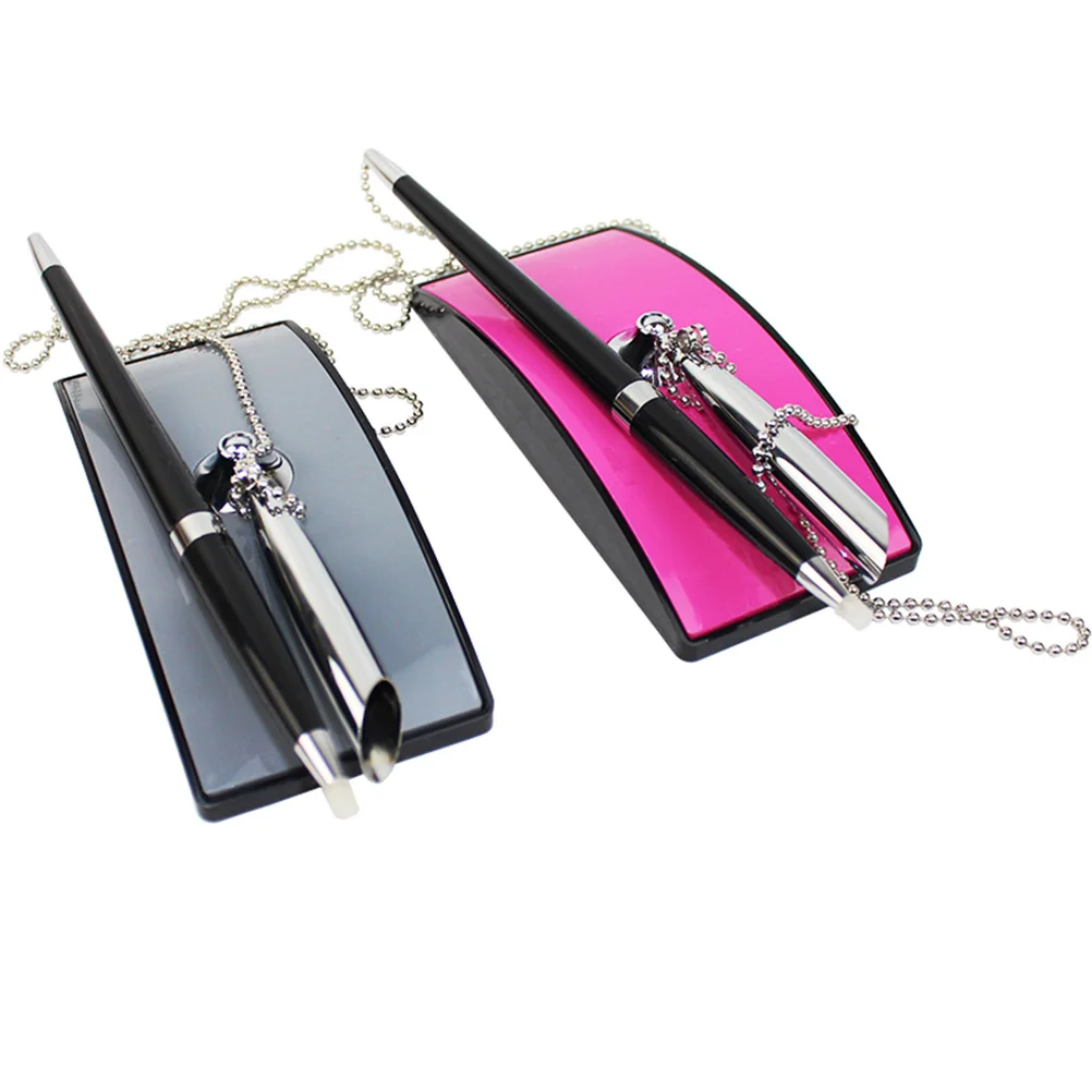 

1pcs Desktop Ballpoint Pen Smooth Writing Office Counter Service Pen With Stand Stationery For School Home Bank Hotel Lobby