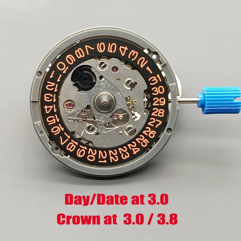 NH35 NH35a Japan Movement Orange Date Dial Automatic Mechanical Movt Crown at 3.0 or 3.8 SKX007 SKX009 Repair Movement