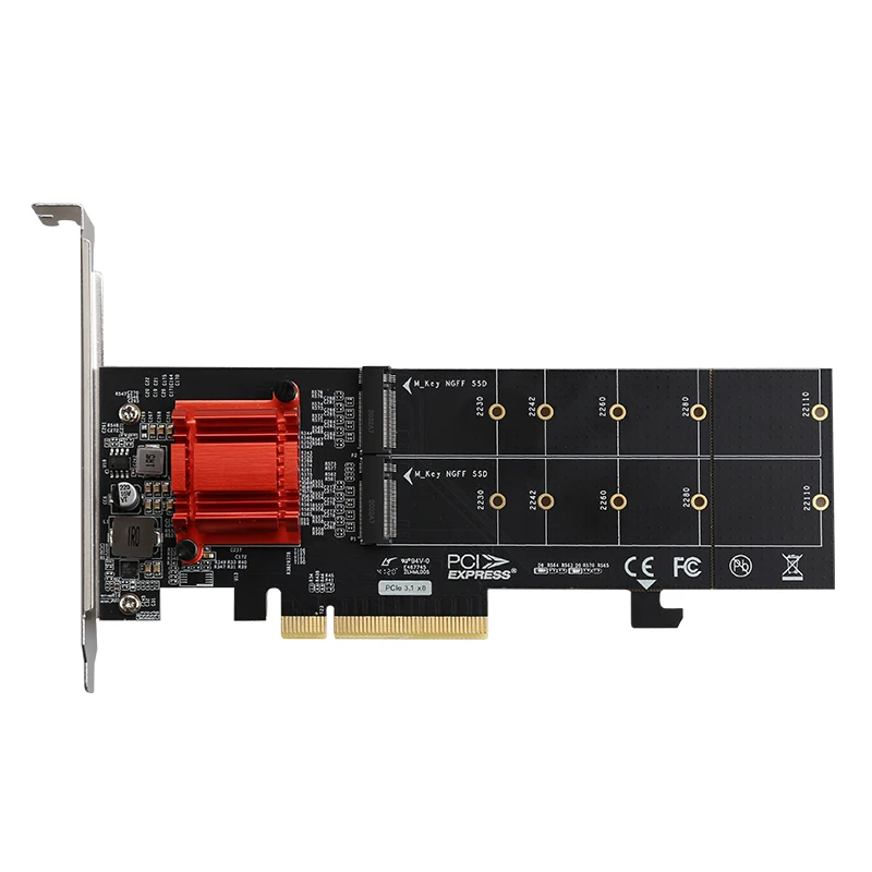 

Карта расширения PCIe3.1-8X на 2 М.2 (M-Key) X8 Карта адаптера PCI Express на Dual M.2 PCIe SSD 2 SSD PCIe 3.0 M.2 (NVMe)