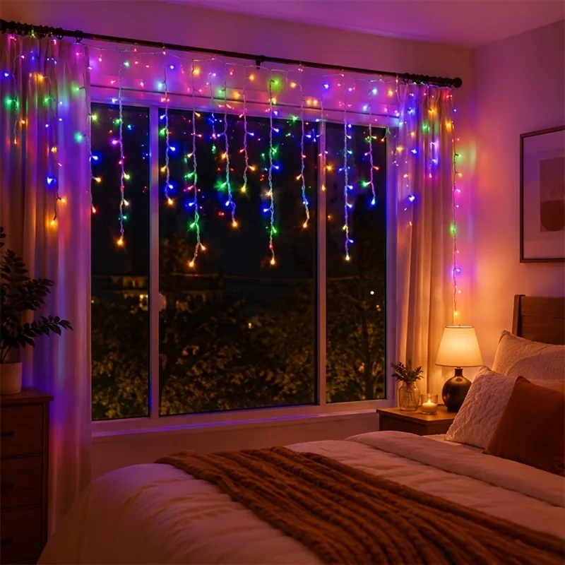 8 Modes USB Popsicle LED String Lights Waterproof Flexible Curtain Garland Lamp For Home Wedding Christmas Party Garden Decor