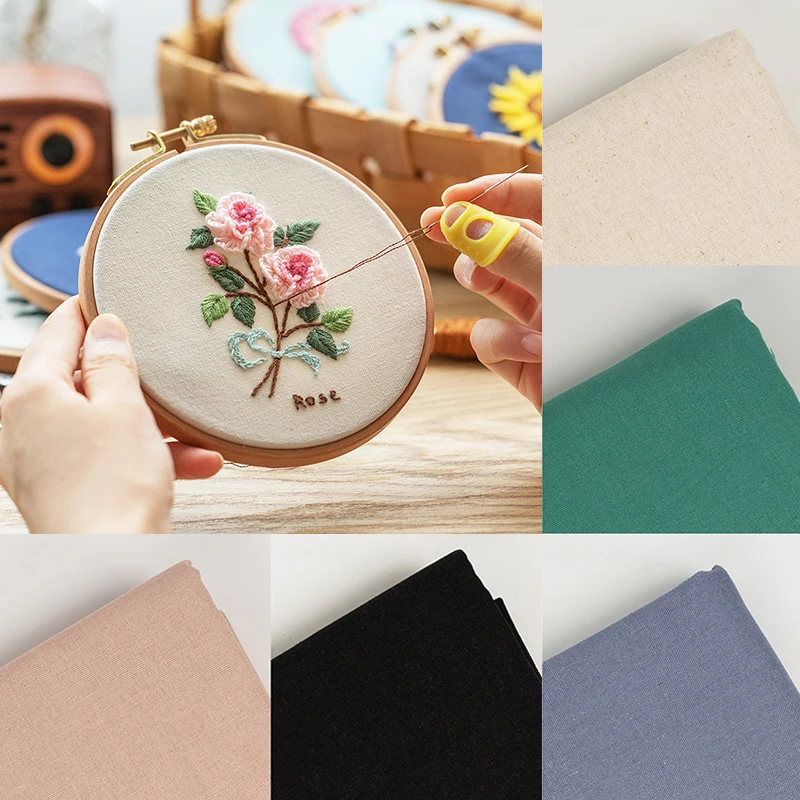 Cotton Linen Embroidery Fabric For DIY Handmade Embroidered Cross Stich Plain Background Fabric Cloth Clothing Sewing Supplies