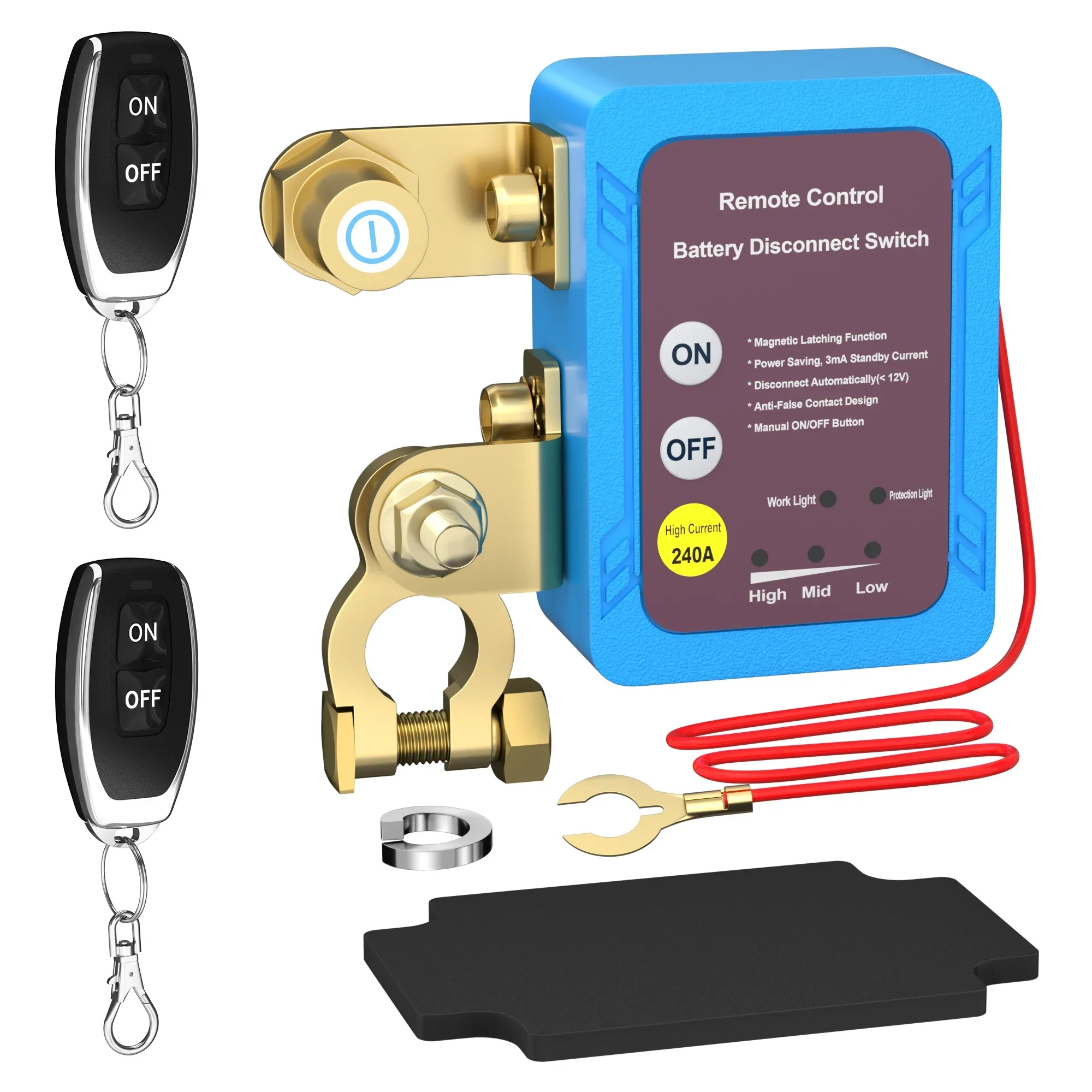 

Automatic Power Shut Off Cut Off Switch Remote Control 12V 240A Kill Switch Remote Battery Disconnect Switch for Car Truck Boat