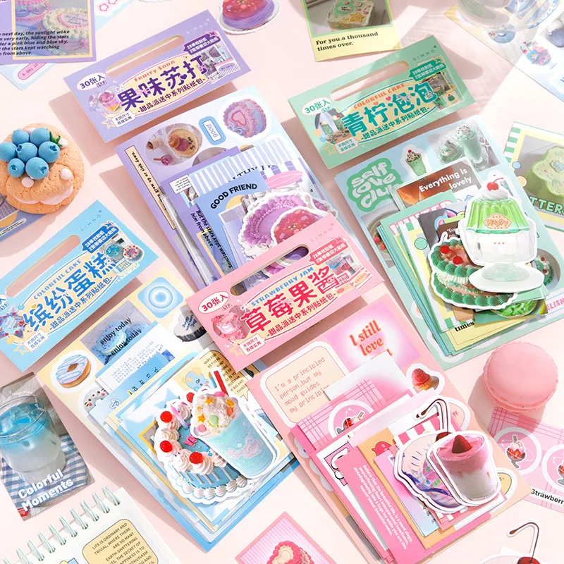 

24sets/1lot kawaii Stationery Stickers Dessert delivery in progress Diary Planner junk journal Decorative Scrapbooking