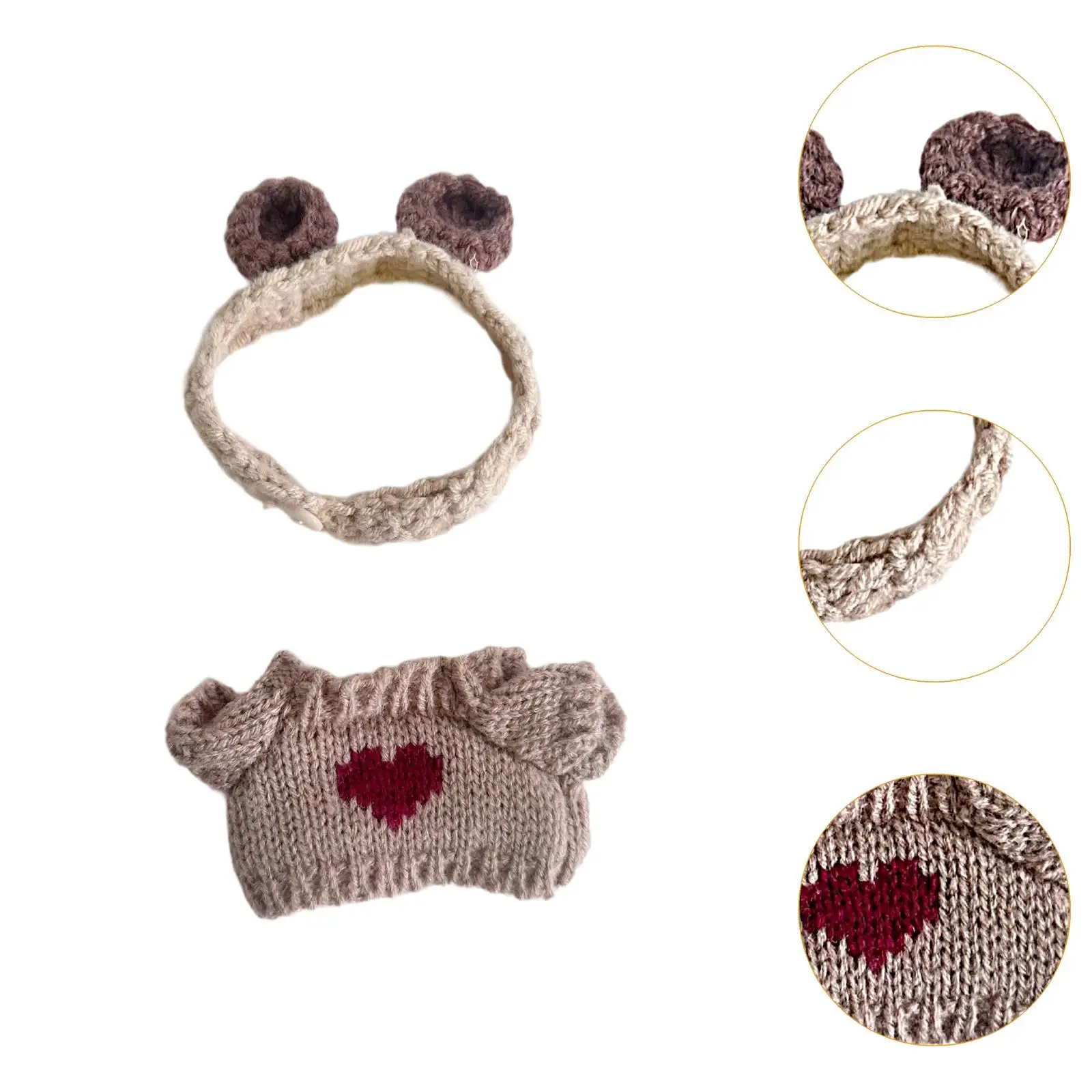 2 Pieces Fashion Dolls Sweater and Hairband, Miniature Clothes Costume for 15-17cm Boy Dolls Dress up Halloween Gifts