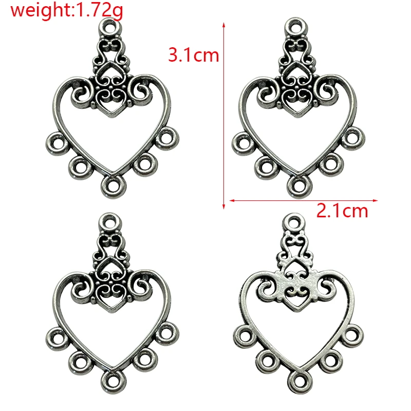 Antique Silver Bronze Plated Multi-Styles Vintage Flower Retro Connector Charm Pendant DIY Necklace Jewelry Findings Accessories