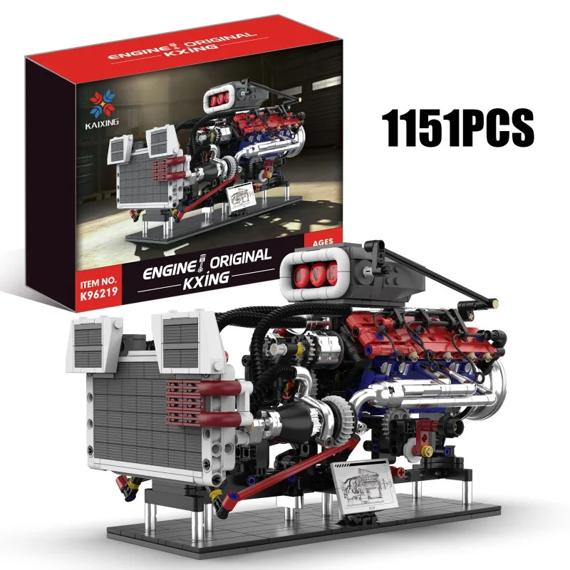 

Набор для сборки технической модели двигателя с наддувом из 1151 детали с мотором, конструктор, игрушка, подарок