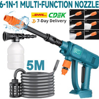 Synxiter High Pressure Car Washer Gun 6 IN 1 For Makita 18V Battery Wireless Car Washing Adjustable Long For Home Cleaning Tool