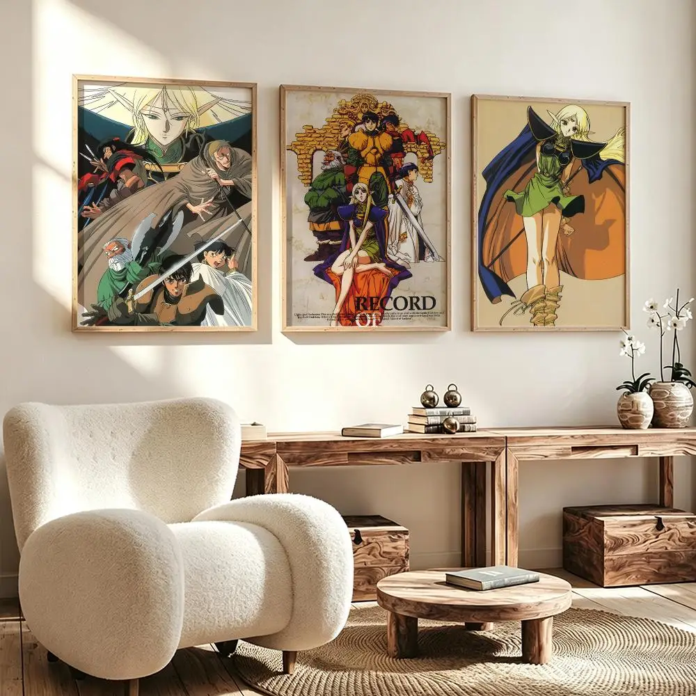 Modern Aesthetic Wall Art Poster anime Record of Lodoss War Poster for Office Home Decor Interior Large Wall Picture Print