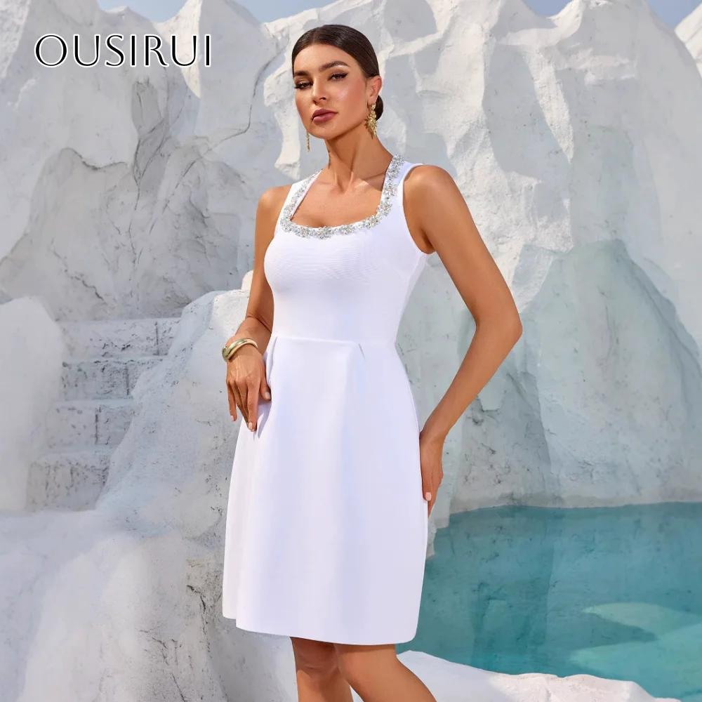 

Beaded Straps Satin Short A-line Cocktail Dresses Sleeveless Ruched Zipper Customized платье на выпускной