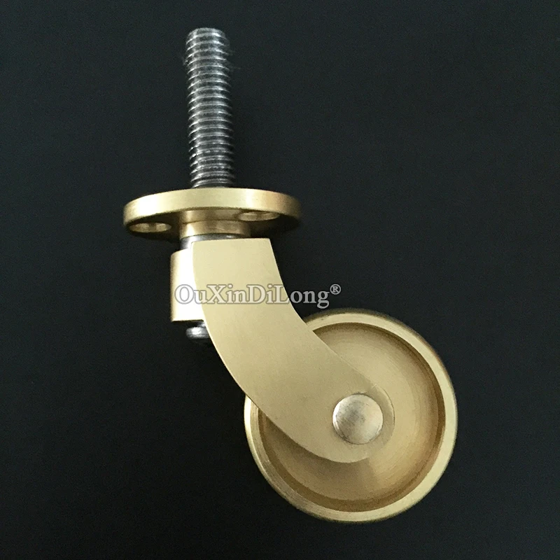 Durable 4PCS 1.25''/1.34'' Solid Brass Casters Table Chair Sofa Couch Cabinet Feet Wheels Castors 360° Swivel Furniture Rollers