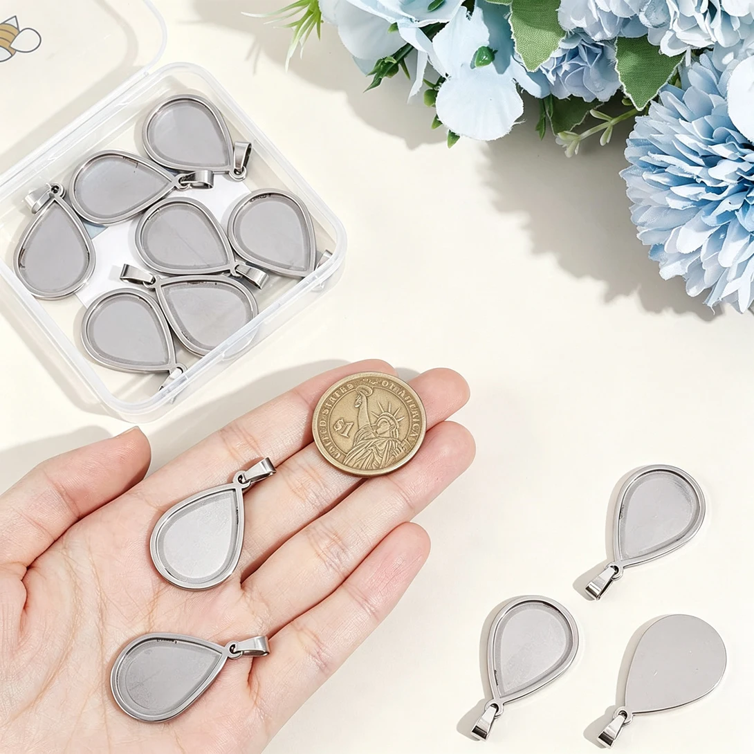 20Pcs Stainless Steel Oval Bla - đánh giá và giá Pendant Blank Bezel