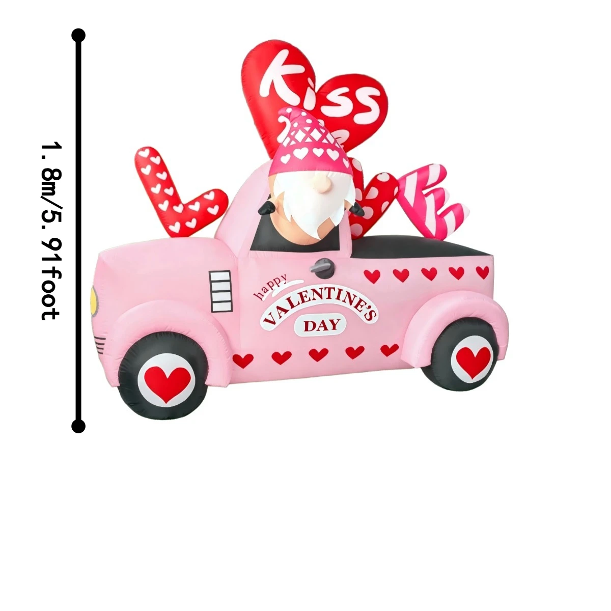 Pink Vintage Truck Gnome Inflatable Toys Outdoor Holiday Decorations Valentines Day Lawn Party Decor