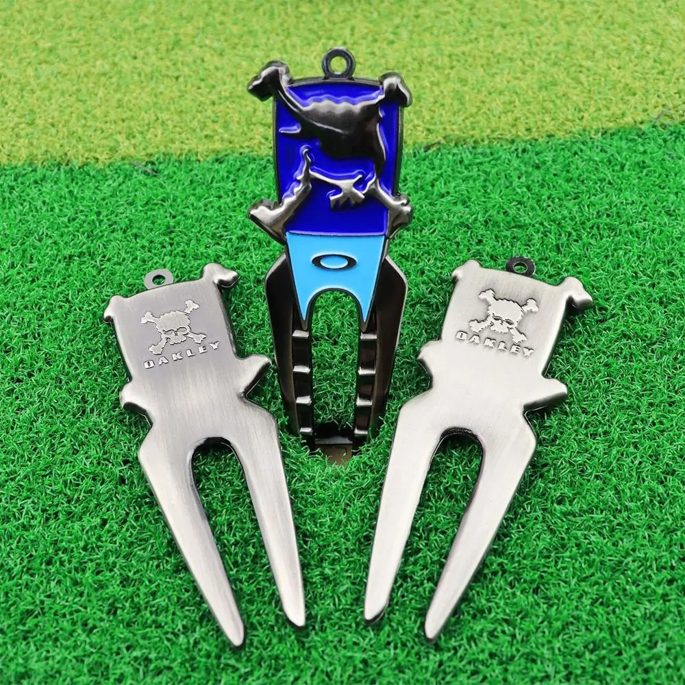 Portable Zinc Alloy Training Aids Groove Clean Lawn Maintenance Pitch Repairer Tool Golf Divot Golf Fork Prongs