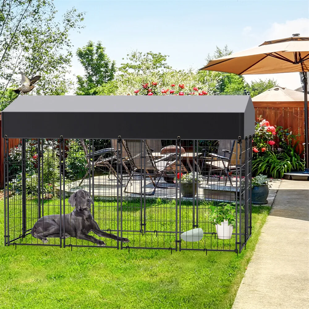 

Heavy Duty Dog Kennel Pet Welded Metal Playpen Large Animal Cage Outdoor Indoor