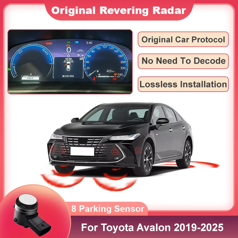 New! Parking Sensors For Cars Sound Warning Indicator 8 Probe Smart Car Alarm System For Toyota Avalon 2019 to 2026 Parktronic