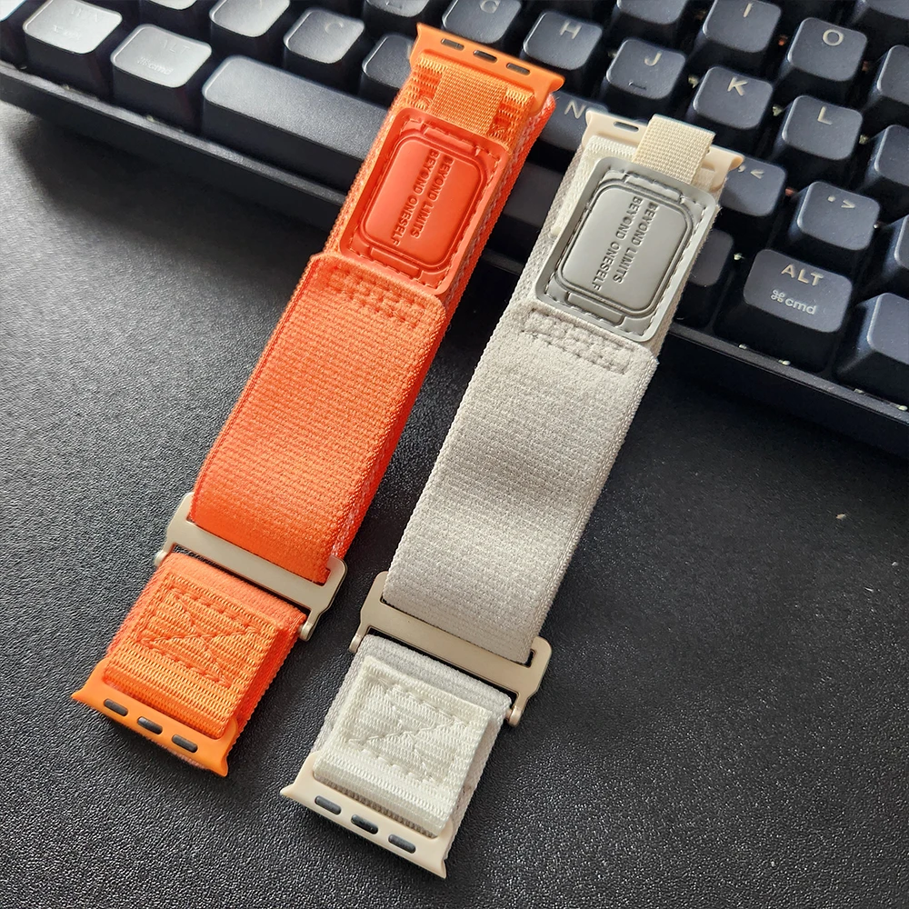 Ремешок сменный нейлоновый для Apple Watch Ultra 2, спортивный браслет для iWatch SE 9 8 7 6 5 45 мм 44 мм 42 мм 41 мм 40 мм 38 мм