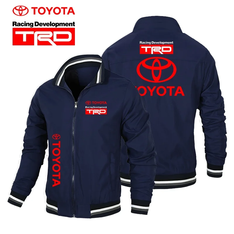 Men's Toyota Logo Windproof Jacket Print Zipper Solid Color Casual Fashion Outdoor Men's Motorcycle Jersey Jacket
