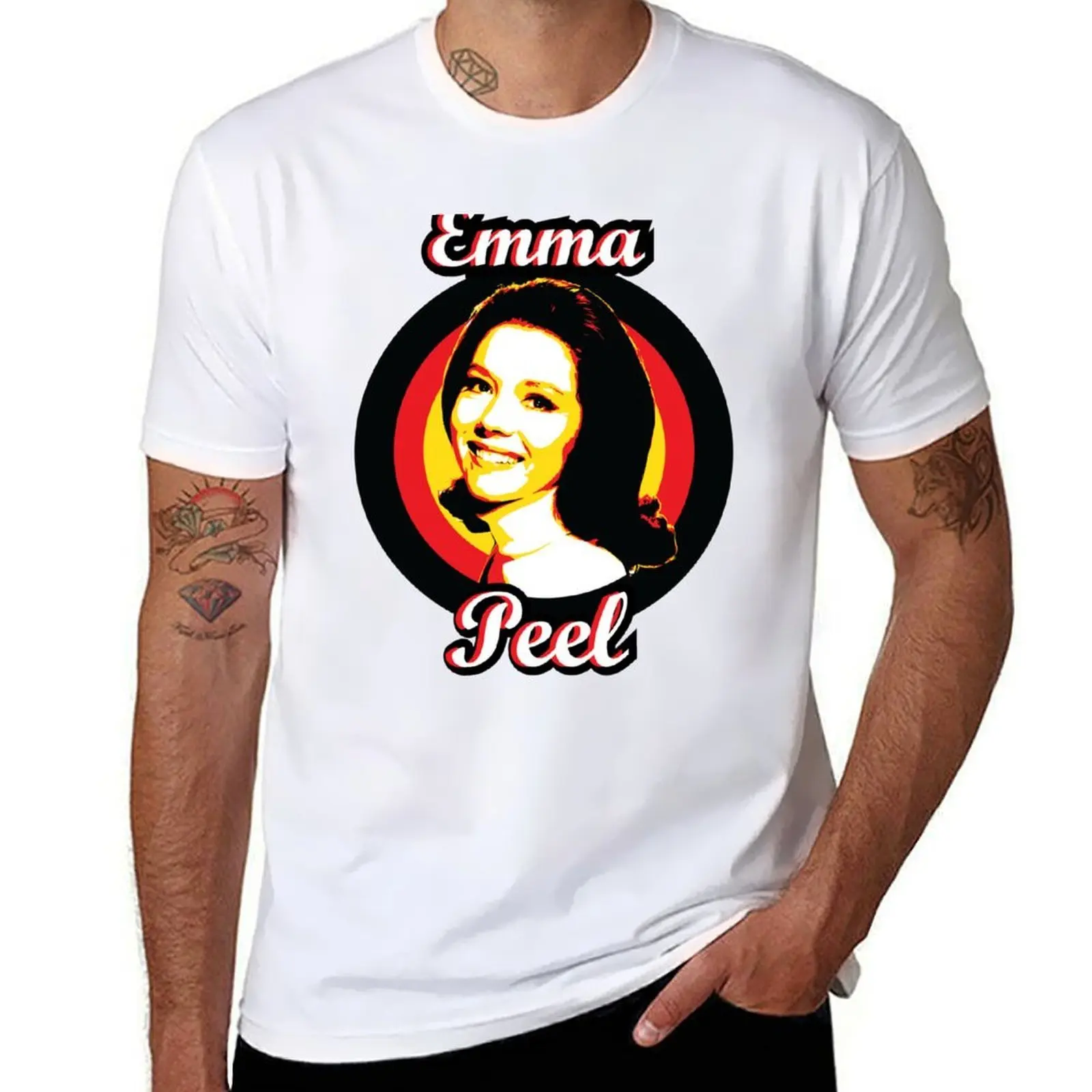تي شيرت emma peel (الأصلي) تي شيرت رجالي برسوم جرافيك تي شيرت للرجال تي شيرت قطن 100 بالمائة