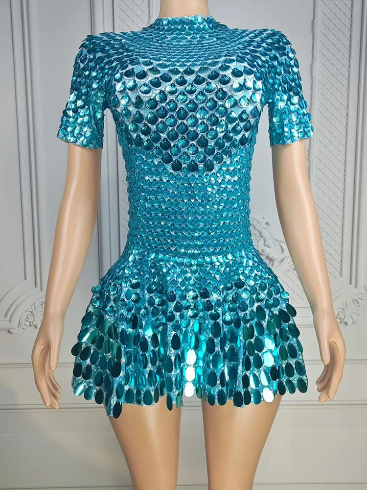 High quality hot shell sequin sexy elastic dress 2026 new fashionable custom women's clothing