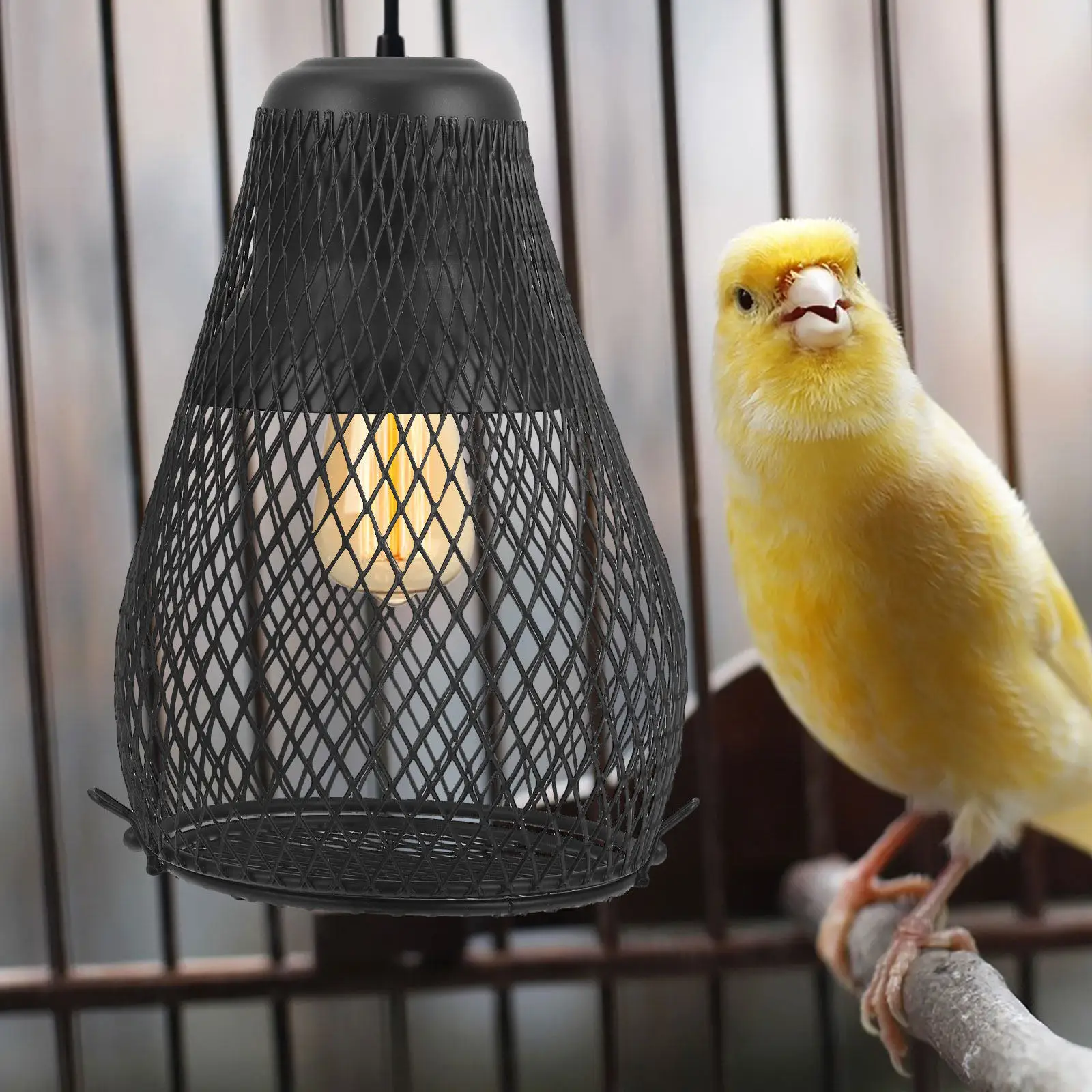 

Защитный металлический сетчатый чехол для лампы обогрева рептилий, предотвращающий ожоги, для террариумов и клеток, аксессуар для тепловых ламп