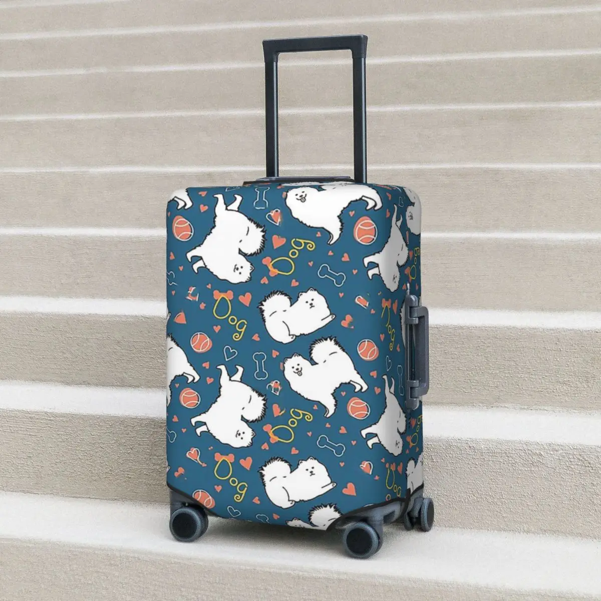 

Защитный чехол для чемодана с изображением самоедской собаки, эластичные защитные чехлы для дорожного багажа на 18-32 дюймов