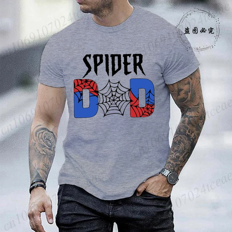 Modische Trendige Herren T-Shirts Vintage Oberteile Sarkastisches Lustiges Spider Dad T-Shirt Kurzarm Grafik T-Shirts Männerkleidung Vater Geschenke – Detail 6