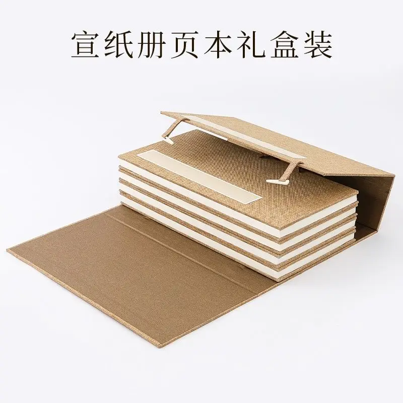 Two Sets Of Four Rice Paper Albums Blank Calligraphy Half Cooked Linen Double Layer Thickened Livres Kitaplar