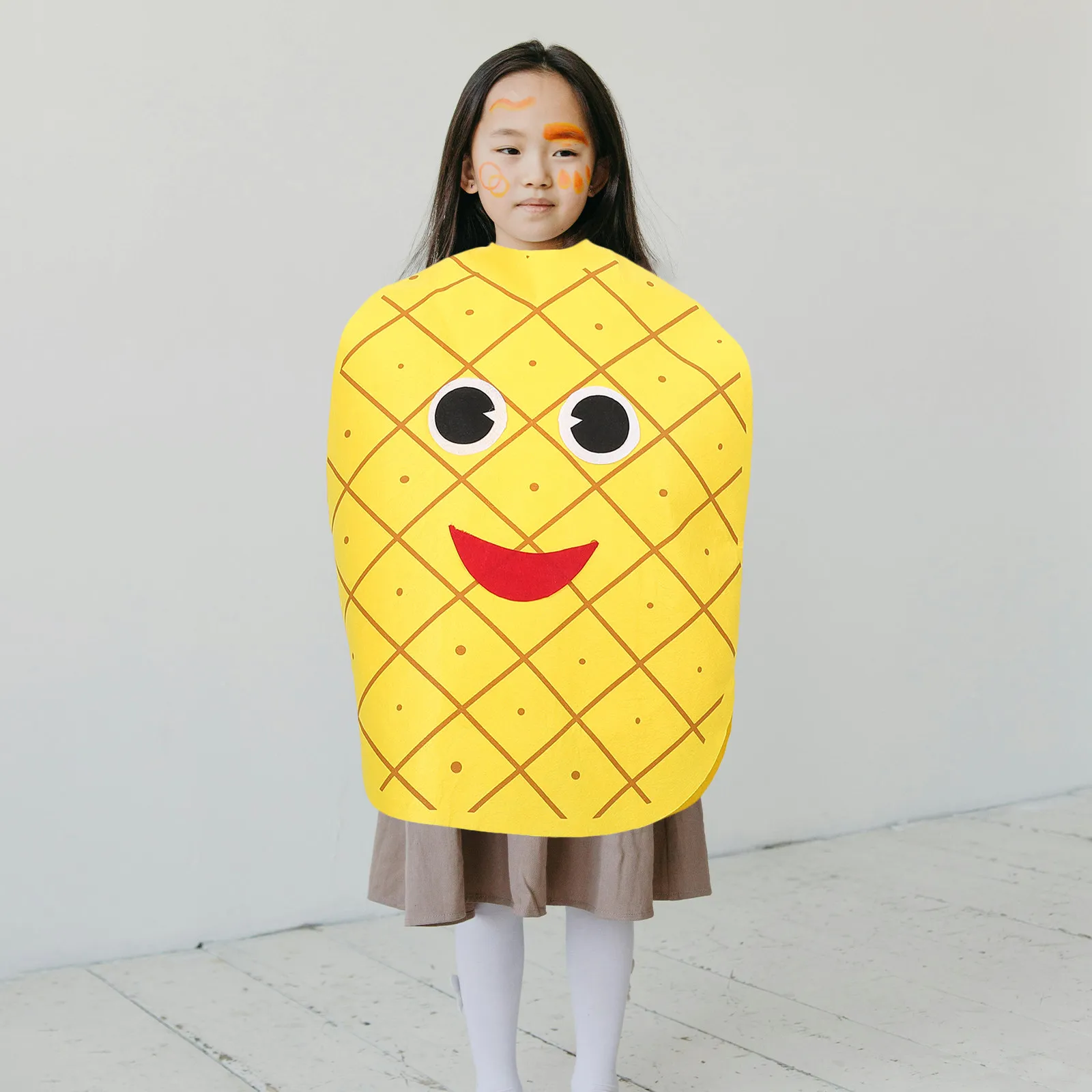 Kids Pineapple Costume Funny Fruit Cosplay Outfit for Halloween Party Fashion Show Performance Gift
