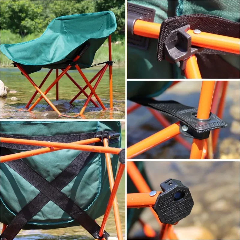 Robuster, bequemer Angelstuhl für Camping, Strand, Outdoor-Aktivitäten mit verstellbaren Lazy Legs, leicht zu reinigendes, zusammenklappbares Design