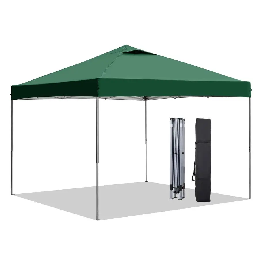 Tienda de campaña con dosel emergente de 10x10, Gazebos de playa recubiertos de plata para exteriores de fácil instalación, carpas para piscina, eventos, fiestas y camping, verde