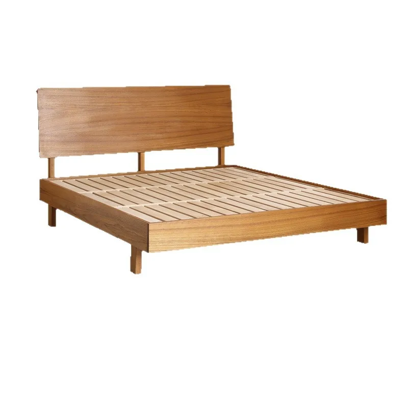Solid wood suspension bed Myanmar old teak log bed 1.8 m master bedroom double  flat wedding bed