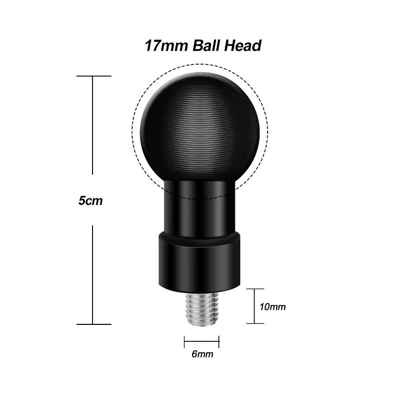 17mm Ball Head Mount Base Motorcycle Rearview Mirror Adapter M6 M8 M10 Thread Mounting for GoPro insta360 Camera Accessories