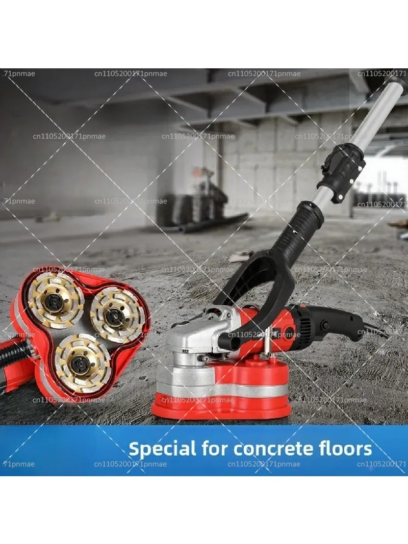Handheld Three-Head Concrete Floor Grinder Dust-Free Coarse Planer Small Ground Grinder Cement Artifact