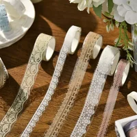 6 Rolls Retro Lace PET Washi Tape Diary Decoration Washitape Adhesiva Decorativa Scrapbooking Supplies Masking Tape