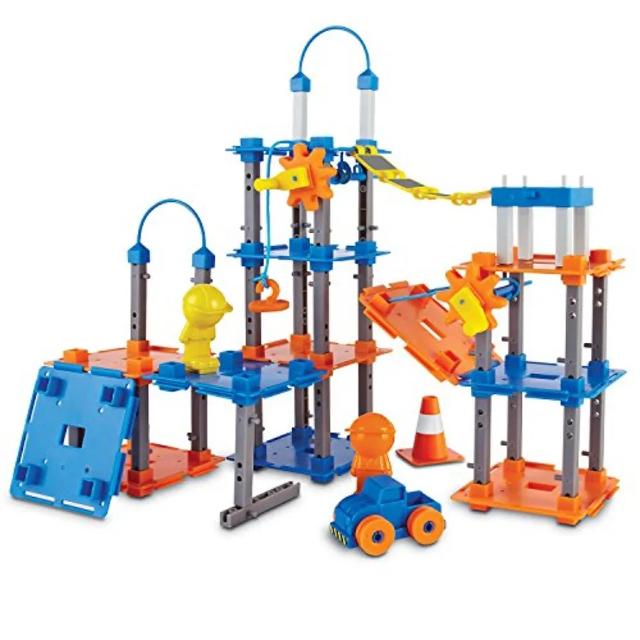 City Engineering and Design Building Set, Engineer STEM Toy, Construction Toys, 100 Pieces, Simple hines,Ages 5+