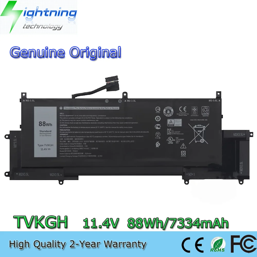 

Новая оригинальная батарея TVKGH 31CP4/63/83-2 емкостью 88 Вт·ч для ноутбука Dell Latitude 9510 серии 2-в-1