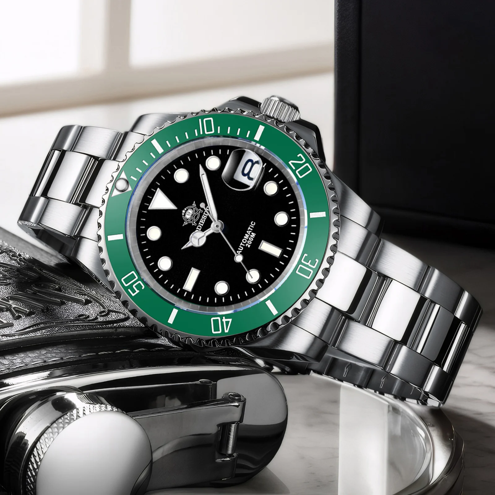 

ADDIESDIVE Luxury Men's Watch Sapphire Stainless Steel 20Bar Waterproof Classic Diving Watch BGW9 Luminous Mechanical Watches