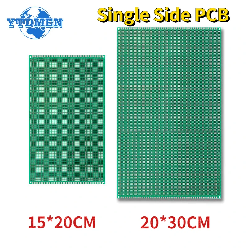 1PCS PCB Board 15x20cm 20x30cm Fiberglass Plate Prototype Board Green Single Side Diy Universal Circuit Boards Protoboard