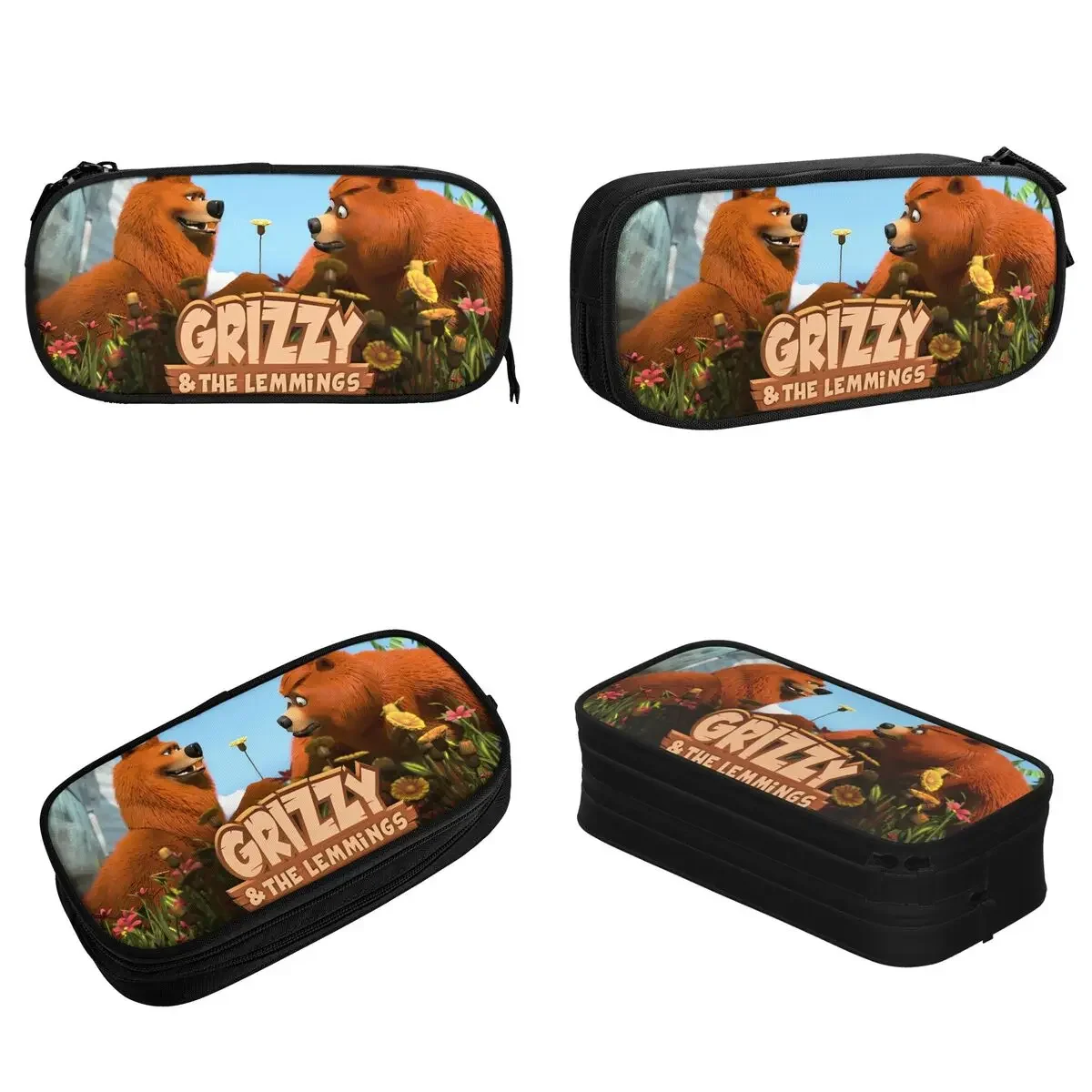 Fashion Grizzy Beer Pencil Cases Cartoon Pencilcases Pen Box for Girls Boys Large Storage Bag Students School Gift Stationery