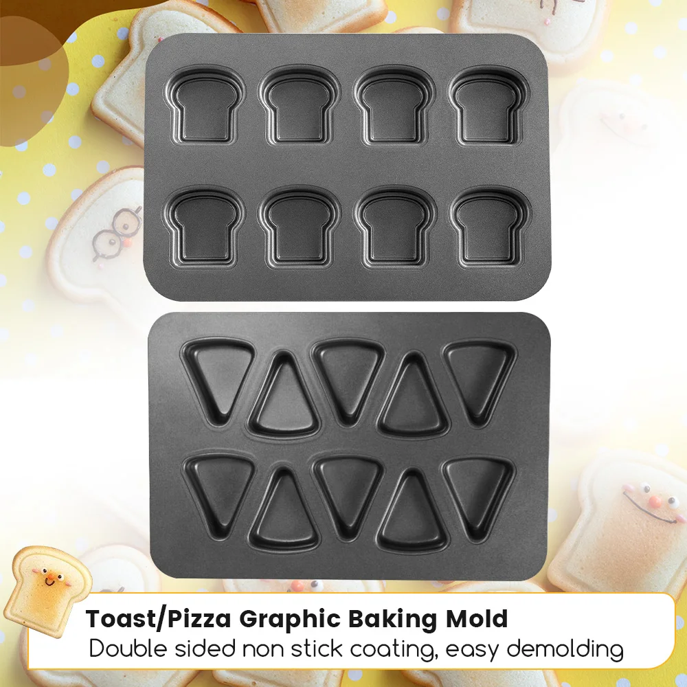 8/10 Cavity Mini Cake Molds Toast Tray Bread Pan Sandwich Brownie Dessert Madeleine Cake Moulds Baking Tools Muffin Bakeware