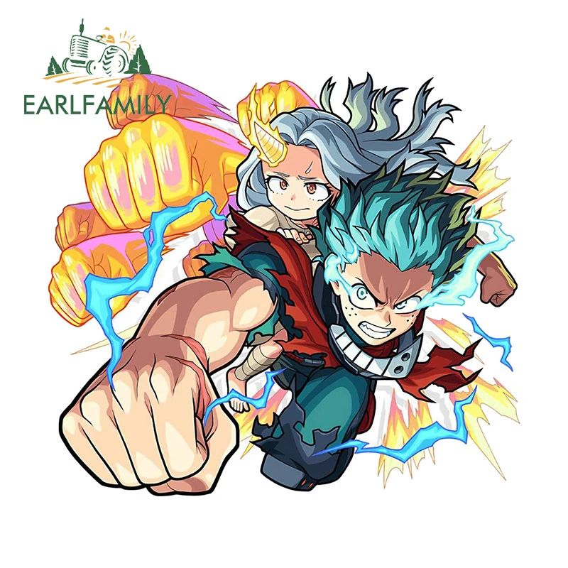 

EARLFAMILY 13 см X 11,7 см для Midoriya Izuku Deku искусственные эффекты, водонепроницаемые Переводные картинки, Стайлинг автомобиля, декор для ноутбука