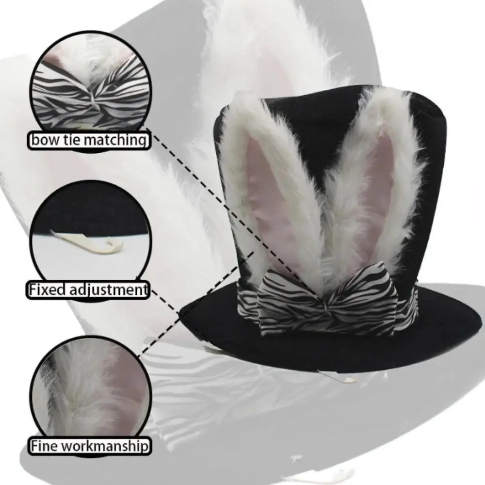 chapeu-de-coelho-com-orelhas-grandes-estilo-festivo-acessorio-divertido-chapeu-de-coelho-da-pascoa-adereco-para-fotos-design-elegante-chapeu-de-copa-para-eventos-de-celebracao