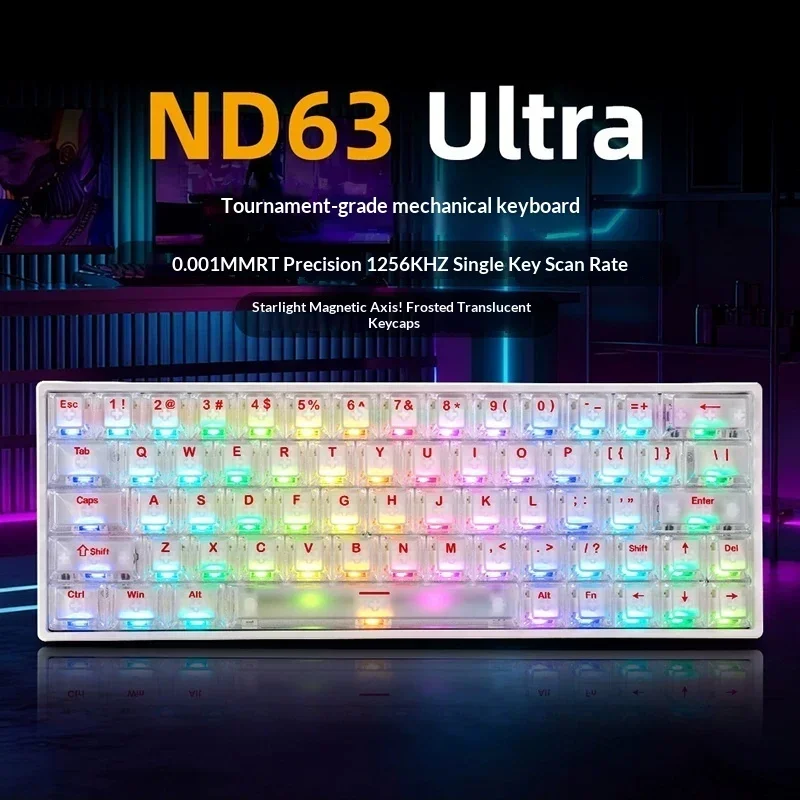 IROK ND63 Ultra MAX Magnetic Switch Gaming Keyboard 63-Key 256K Polling 8KHz RGB Rapid Trigger Wired